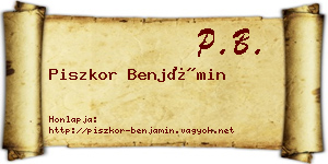 Piszkor Benjámin névjegykártya